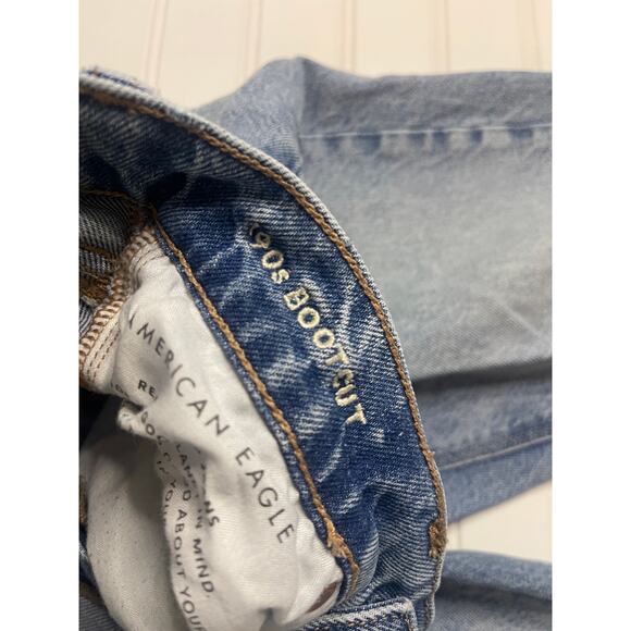 American Eagle 90s Bootcut Stretch Front Slit Jeans Denim - Size Women 00 - Picture 4 of 12